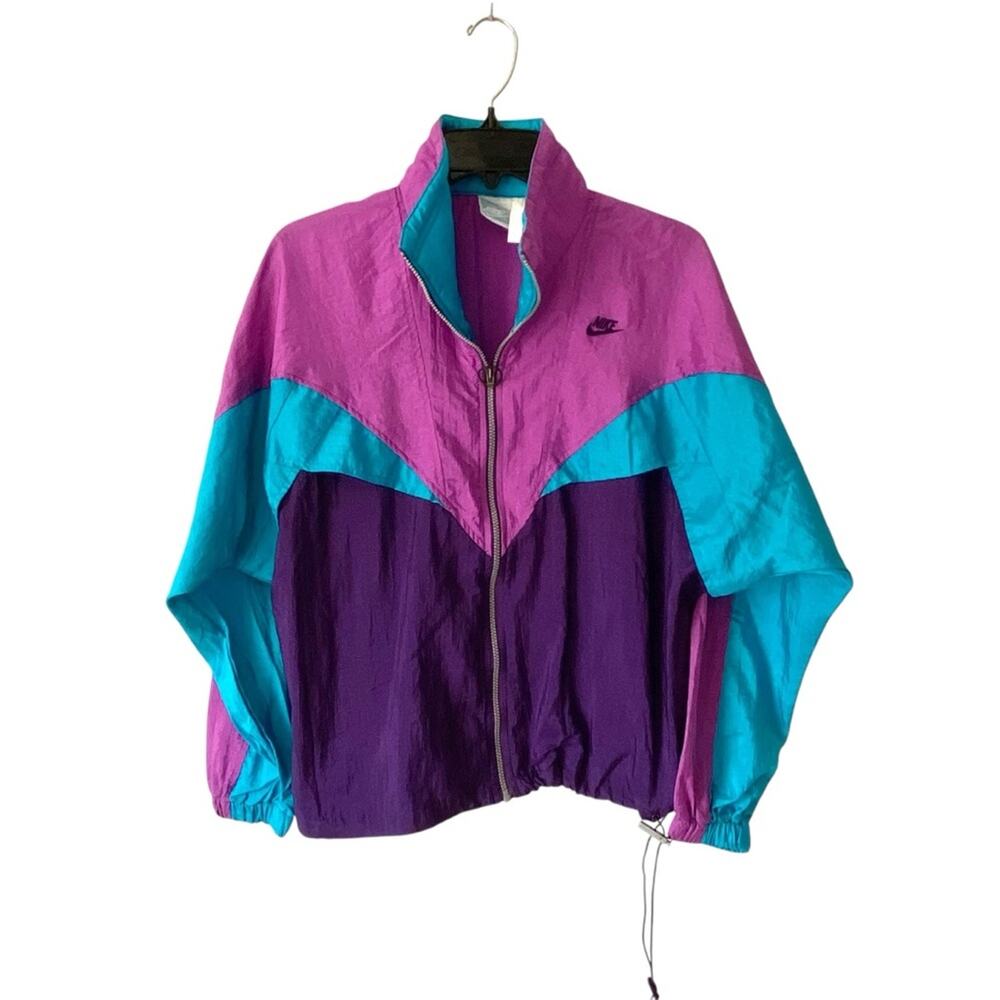 Vintage Nike Nylon Windbreaker size small Purple Blue